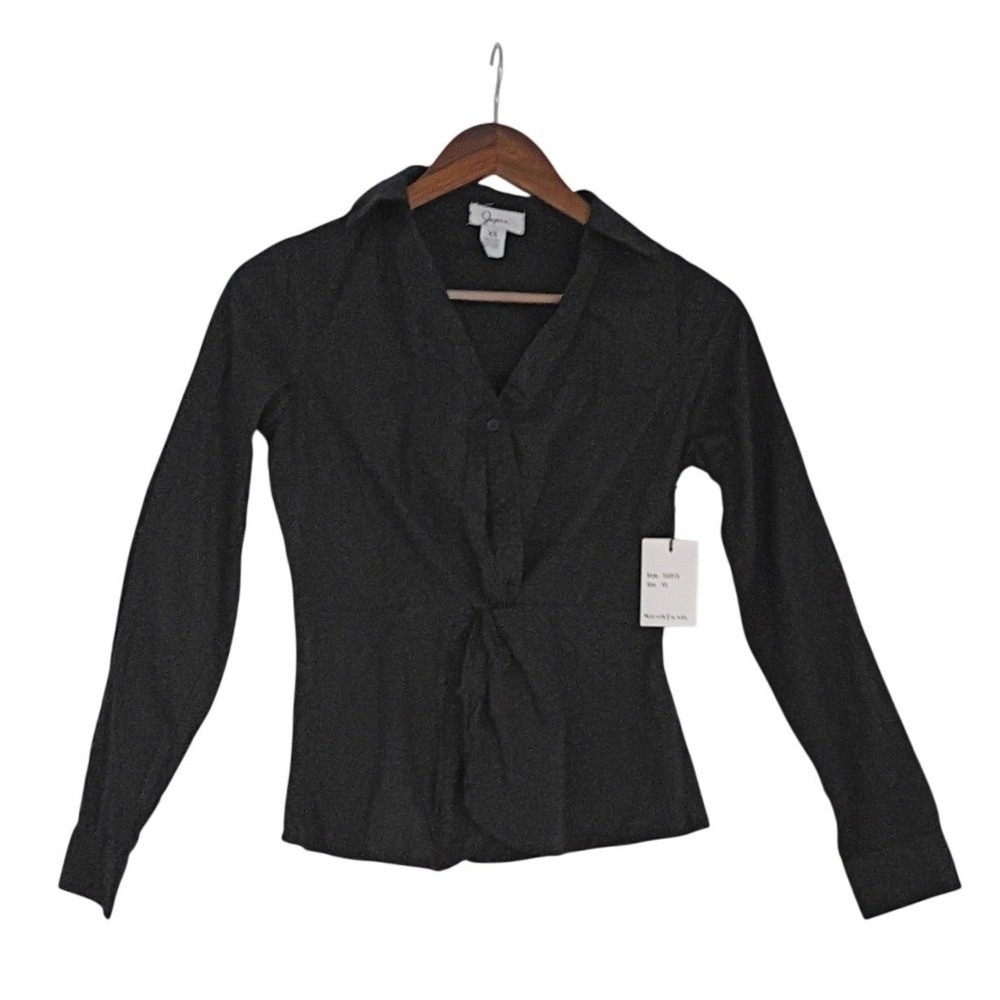 Japra NWT 100% Cotton Tailored Fit Long Sleeve Button Front Top Size S - Picture 2 of 8